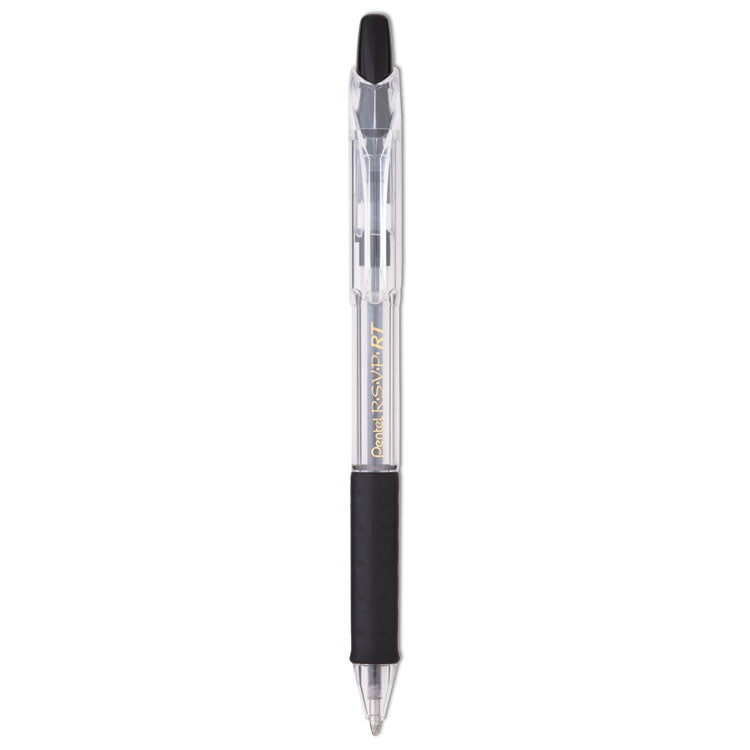 R.s.v.p. Rt Ballpoint Pen, Retractable, Medium 1 Mm, Black Ink, Clear Barrel, Dozen