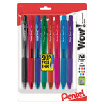 Wow! Ballpoint Pen, Retractable, Medium 1 Mm, Assorted Ink And Barrel Colors, 8/pack