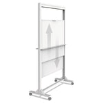 Motion Dual-Track Mobile Magnetic Dry-Erase Easel, 40.5" x 34", White Surface, White Aluminum Frame