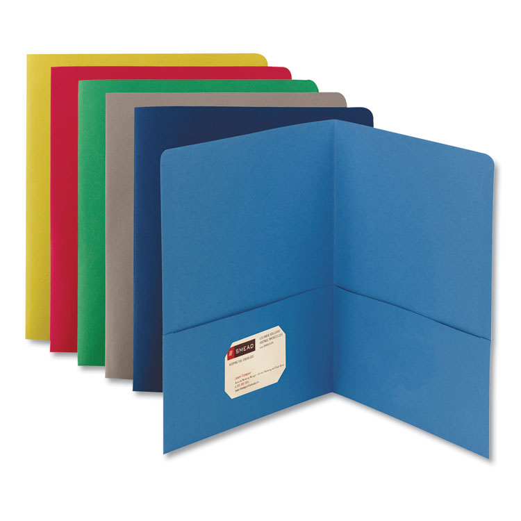 Two-Pocket Folder, Textured Paper, 100-Sheet Capacity, 11 X 8.5, Assorted, 25/box
