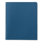 Two-Pocket Folder, Embossed Leather Grain Paper, 100-Sheet Capacity, 11 X 8.5, Blue, 25/box