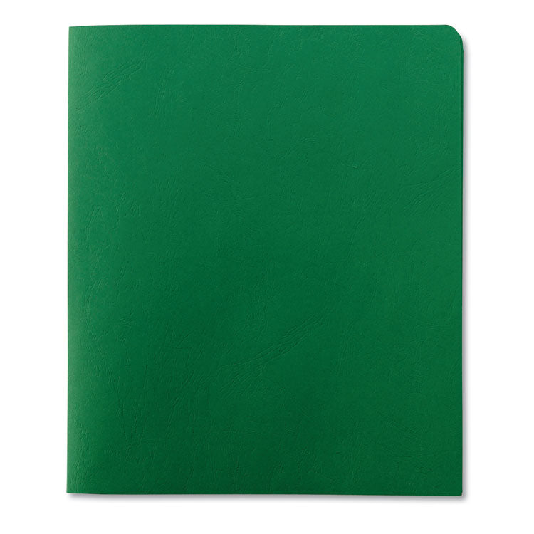 Two-Pocket Folder, Textured Paper, 100-Sheet Capacity, 11 X 8.5, Green, 25/box