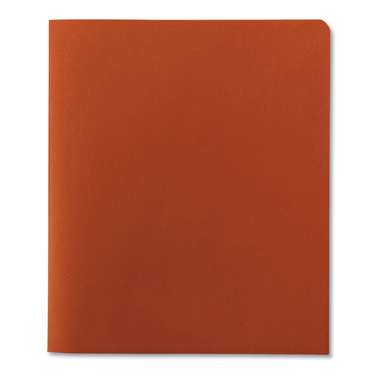 Two-Pocket Folder, Textured Paper, 100-Sheet Capacity, 11 X 8.5, Orange, 25/box