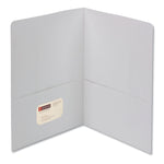 Two-Pocket Folder, Textured Paper, 100-Sheet Capacity, 11 X 8.5, White, 25/box