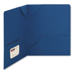 Lockit Two-Pocket Folder, Textured Paper, 100-Sheet Capacity, 11 X 8.5, Dark Blue, 25/box