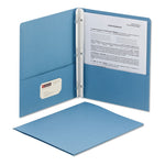 2-Pocket Folder With Tang Fastener, 0.5" Capacity, 11 X 8.5, Blue, 25/box
