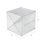 Stackable Cube Organizer, X Divider, 4 Compartments, Plastic, 6 x 7.2 x 6, Clear