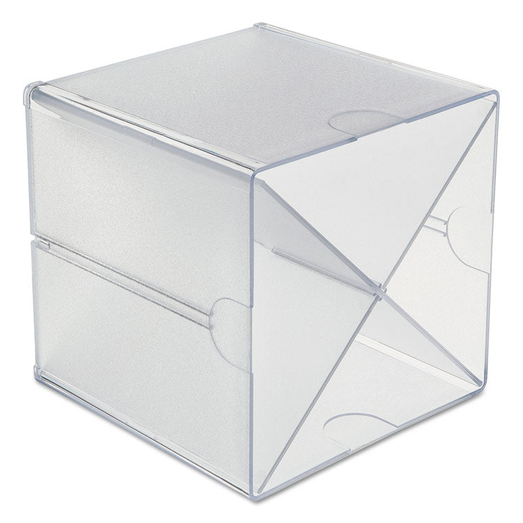 Stackable Cube Organizer, X Divider, 4 Compartments, Plastic, 6 x 7.2 x 6, Clear