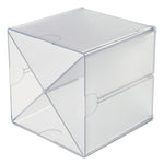 Stackable Cube Organizer, X Divider, 4 Compartments, Plastic, 6 x 7.2 x 6, Clear