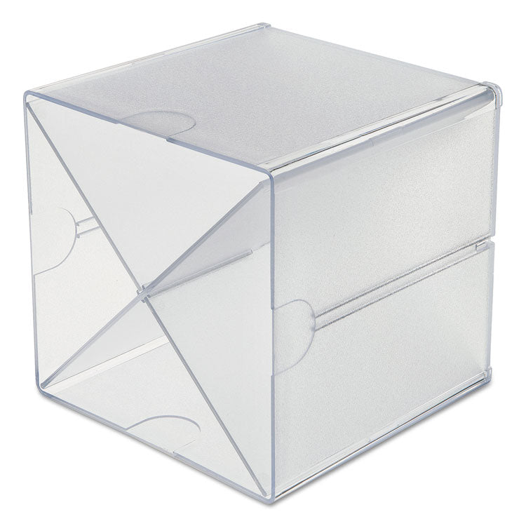 Stackable Cube Organizer, X Divider, 4 Compartments, Plastic, 6 x 7.2 x 6, Clear