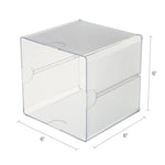 Stackable Cube Organizer, 1 Compartment, 6 x 6 x 6, Plastic, Clear