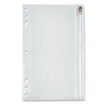 Zipper Binder Pocket, 2- to 5-Hole Punched, 6" x 9.5", Clear
