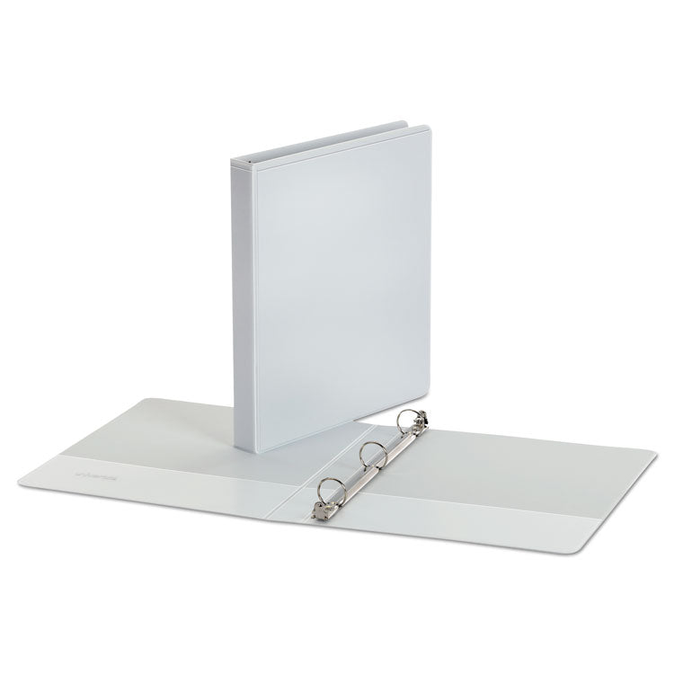 Economy Round Ring View Binder, 3 Rings, 1" Capacity, 11 X 8.5, White, 12/Carton