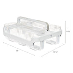 Stackable Caddy Organizer with S, M and L Containers, Plastic, 10.5 x 14 x 6.5, White Caddy/Clear Containers