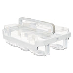 Stackable Caddy Organizer with S, M and L Containers, Plastic, 10.5 x 14 x 6.5, White Caddy/Clear Containers
