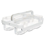 Stackable Caddy Organizer with S, M and L Containers, Plastic, 10.5 x 14 x 6.5, White Caddy/Clear Containers