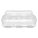 Stackable Caddy Organizer with S, M and L Containers, Plastic, 10.5 x 14 x 6.5, White Caddy/Clear Containers