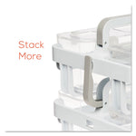 Stackable Caddy Organizer with S, M and L Containers, Plastic, 10.5 x 14 x 6.5, White Caddy/Clear Containers