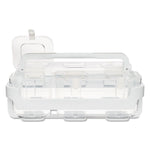 Stackable Caddy Organizer with S, M and L Containers, Plastic, 10.5 x 14 x 6.5, White Caddy/Clear Containers