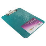 Unbreakable Recycled Clipboard, 0.25" Clip Capacity, Holds 8.5 x 11 Sheets, Green