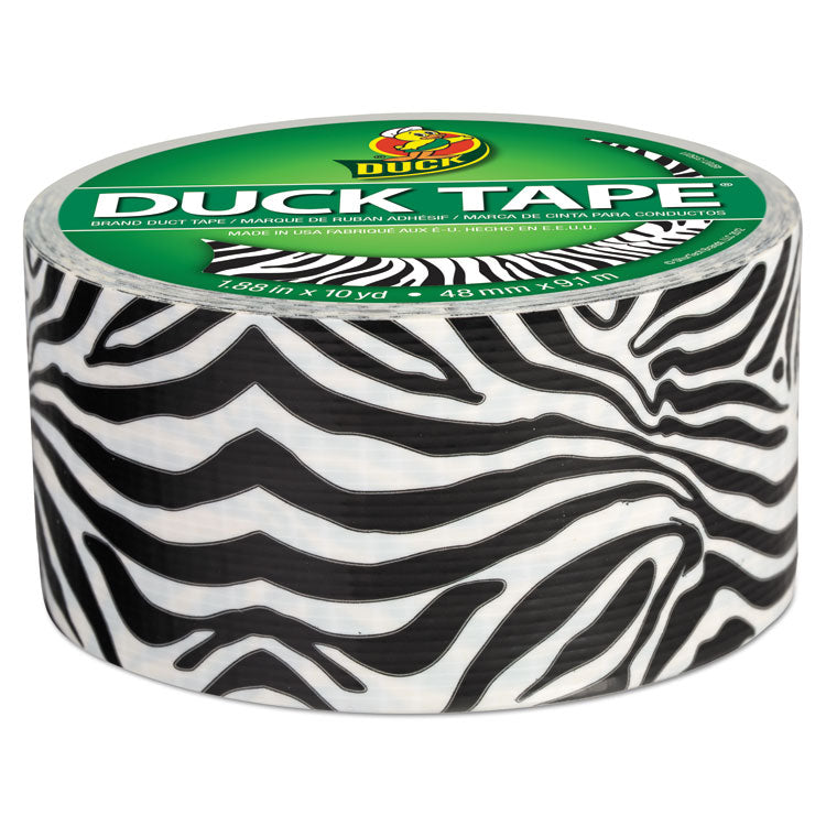 Colored Duct Tape, 3" Core, 1.88" X 10 Yds, Black/white Zebra