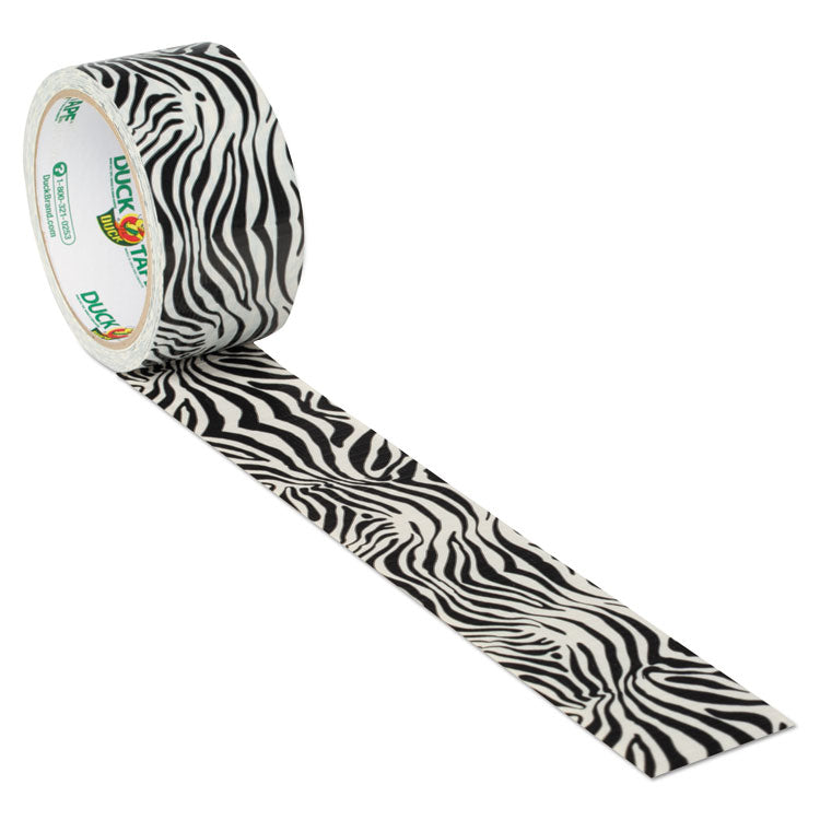 Colored Duct Tape, 3" Core, 1.88" X 10 Yds, Black/white Zebra