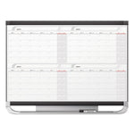 Prestige 2 Magnetic Total Erase Four-Month Calendar, 48" x 36", White Surface, Graphite Gray Fiberboard/Plastic Frame