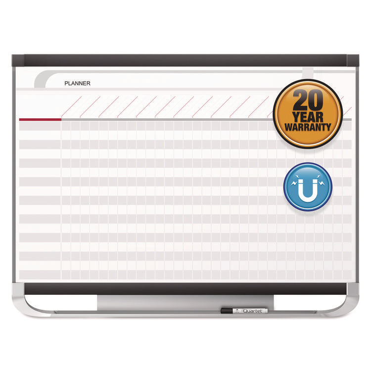Prestige 2 Magnetic Total Erase Project Planner, Spreadsheet Format, 36" x 24", White Surface, Graphite Gray Fiberboard Frame