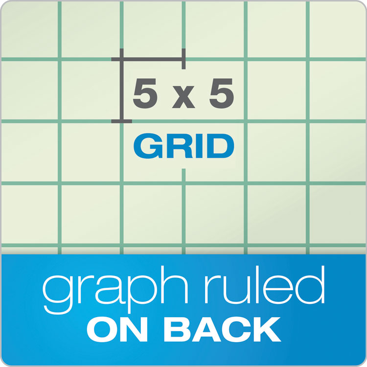 Engineering Computation Pads, Cross-Section Quadrille Rule (5 Sq/in, 1 Sq/in), Green Cover, 100 Green-Tint 8.5 X 11 Sheets