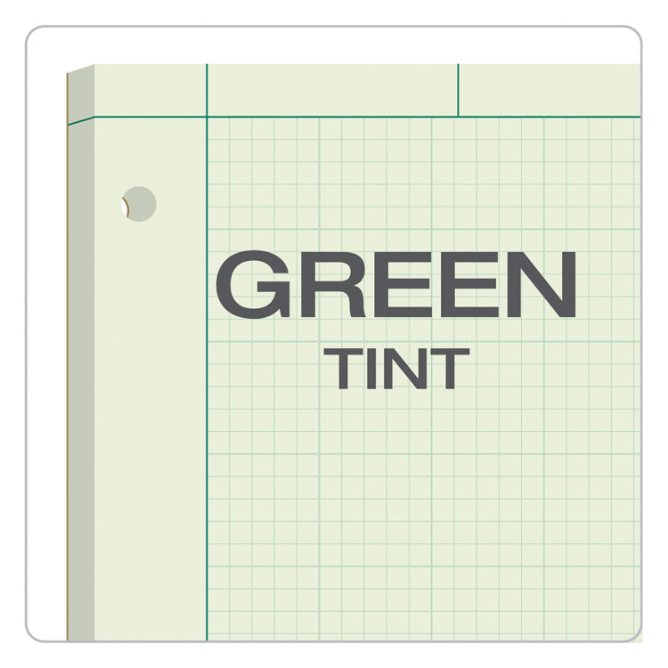 Engineering Computation Pads, Cross-Section Quadrille Rule (5 Sq/in, 1 Sq/in), Green Cover, 200 Green-Tint 8.5 X 11 Sheets