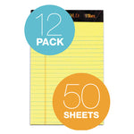 Docket Gold Ruled Perforated Pads, Narrow Rule, 50 Canary-Yellow 5 X 8 Sheets, 12/pack