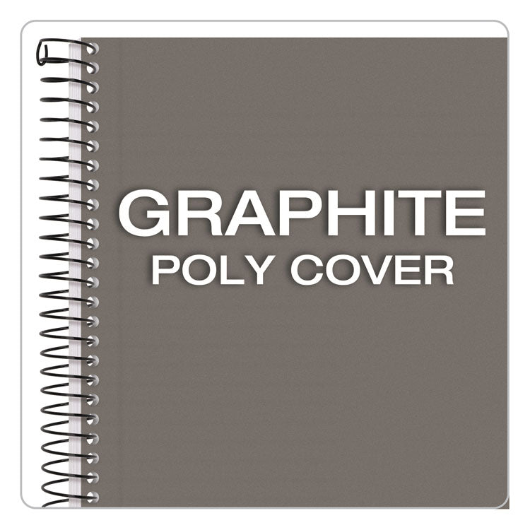 Color Notebooks, 1-Subject, Narrow Rule, Graphite Cover, (100) 8.5 x 5.5 White Sheets