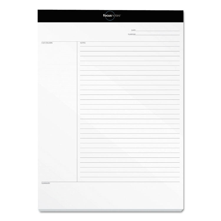 Focusnotes Legal Pad, Meeting-Minutes/notes Format, 50 White 8.5 X 11.75 Sheets