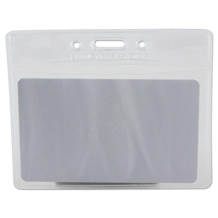 Sicurix Vinyl Badge Holder, 4 X 3, Clear, 50/pack