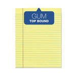 "The Legal Pad" Glue Top Pads, Wide/legal Rule, 50 Canary-Yellow 8.5 X 11 Sheets, 12/pack