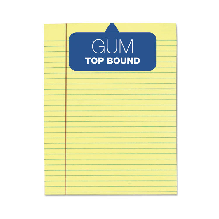 "The Legal Pad" Glue Top Pads, Wide/legal Rule, 50 Canary-Yellow 8.5 X 11 Sheets, 12/pack