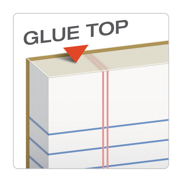 "The Legal Pad" Glue Top Pads, Wide/legal Rule, 50 White 8.5 X 11 Sheets, 12/pack