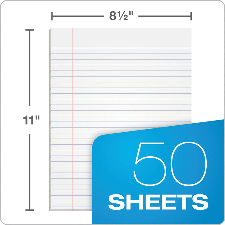 "The Legal Pad" Glue Top Pads, Wide/legal Rule, 50 White 8.5 X 11 Sheets, 12/pack
