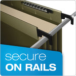 SureHook Hanging Pocket File, Letter Size, 1/5-Cut Tabs, Standard Green, 4/Pack