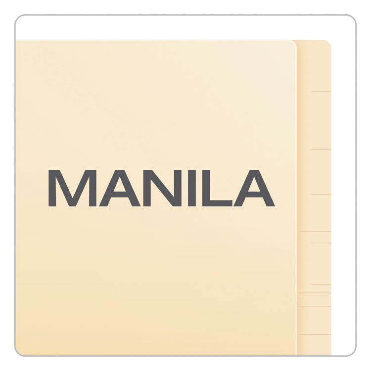 Manila Laminated Spine Shelf File Folders, Straight Tabs, Letter Size, Manila, 100/Box
