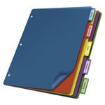 Poly Index Dividers, 5-Tab, 11 X 8.5, Assorted, 4 Sets