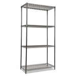 Wire Shelving Starter Kit, Four-Shelf, 36w X 18d X 72h, Black Anthracite