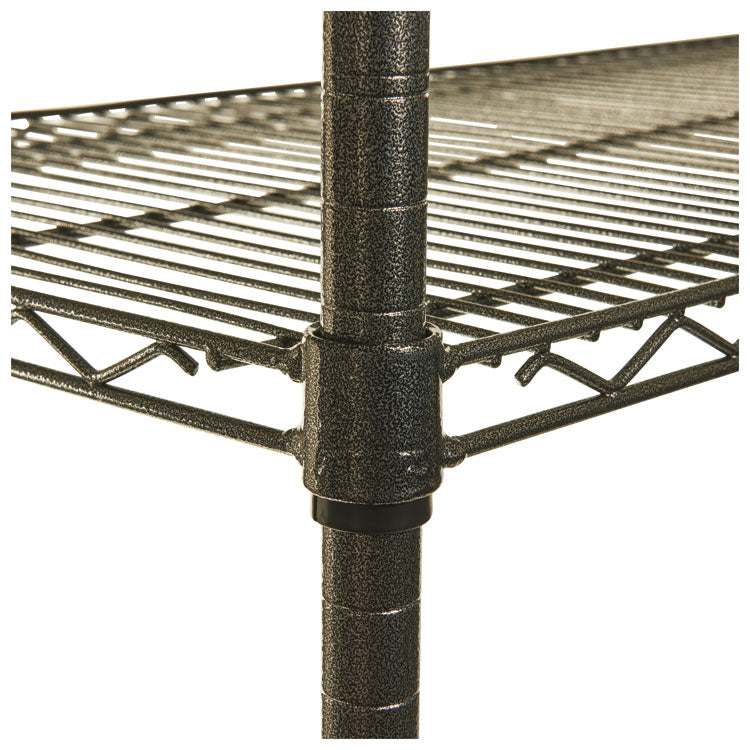 Wire Shelving Starter Kit, Four-Shelf, 36w X 18d X 72h, Black Anthracite