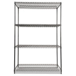 Wire Shelving Starter Kit, Four-Shelf, 48w X 24d X 72h, Black Anthracite