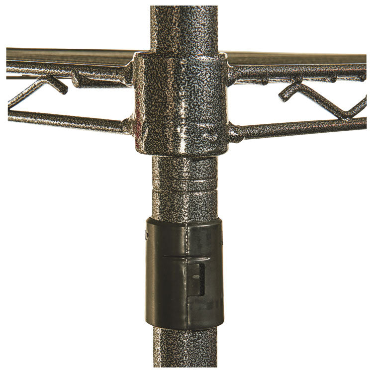 Wire Shelving Starter Kit, Four-Shelf, 36w X 18d X 72h, Black Anthracite