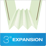 Heavy-Duty Pressboard Folders with Embossed Fasteners, 1/3-Cut Tabs, 3" Expansion, 2 Fasteners, Letter Size, Green, 25/Box