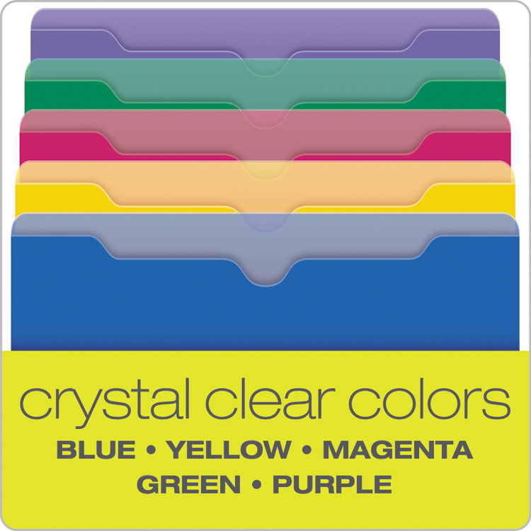 Poly File Jackets, Straight Tab, Letter Size, Assorted Colors, 10/pack