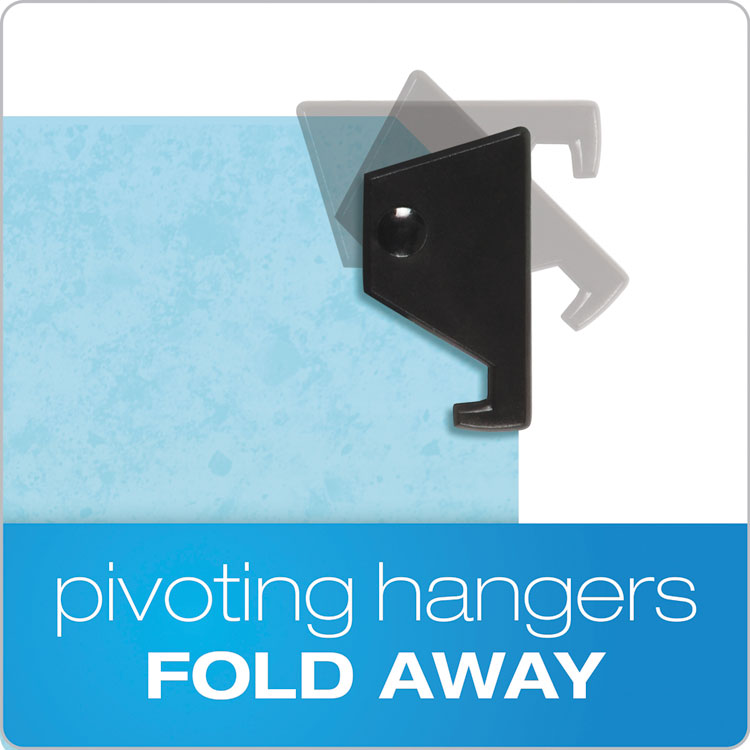 Hanging Classification Folders with Dividers, Legal Size, 2 Dividers, 2/5-Cut Exterior Tabs, Blue