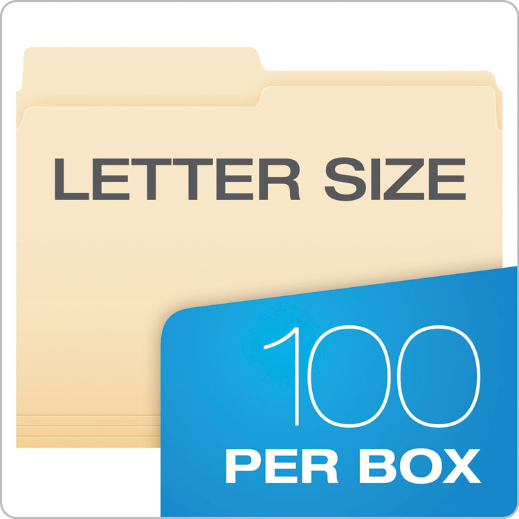 Manila File Folders, 1/2-Cut Tabs: Assorted, Letter Size, 0.75" Expansion, Manila, 100/Box