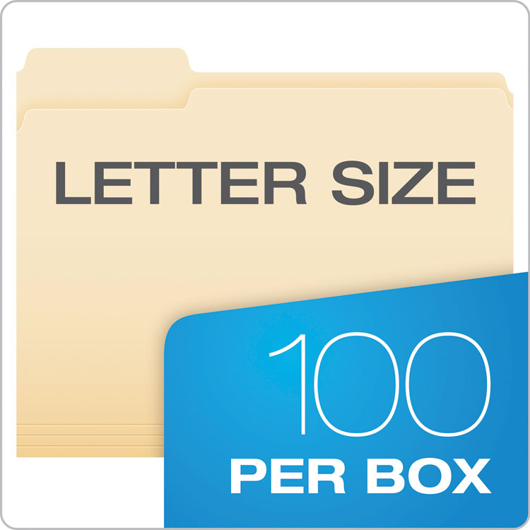 Manila File Folders, 1/3-Cut Tabs: Left Position, Letter Size, 0.75" Expansion, Manila, 100/Box